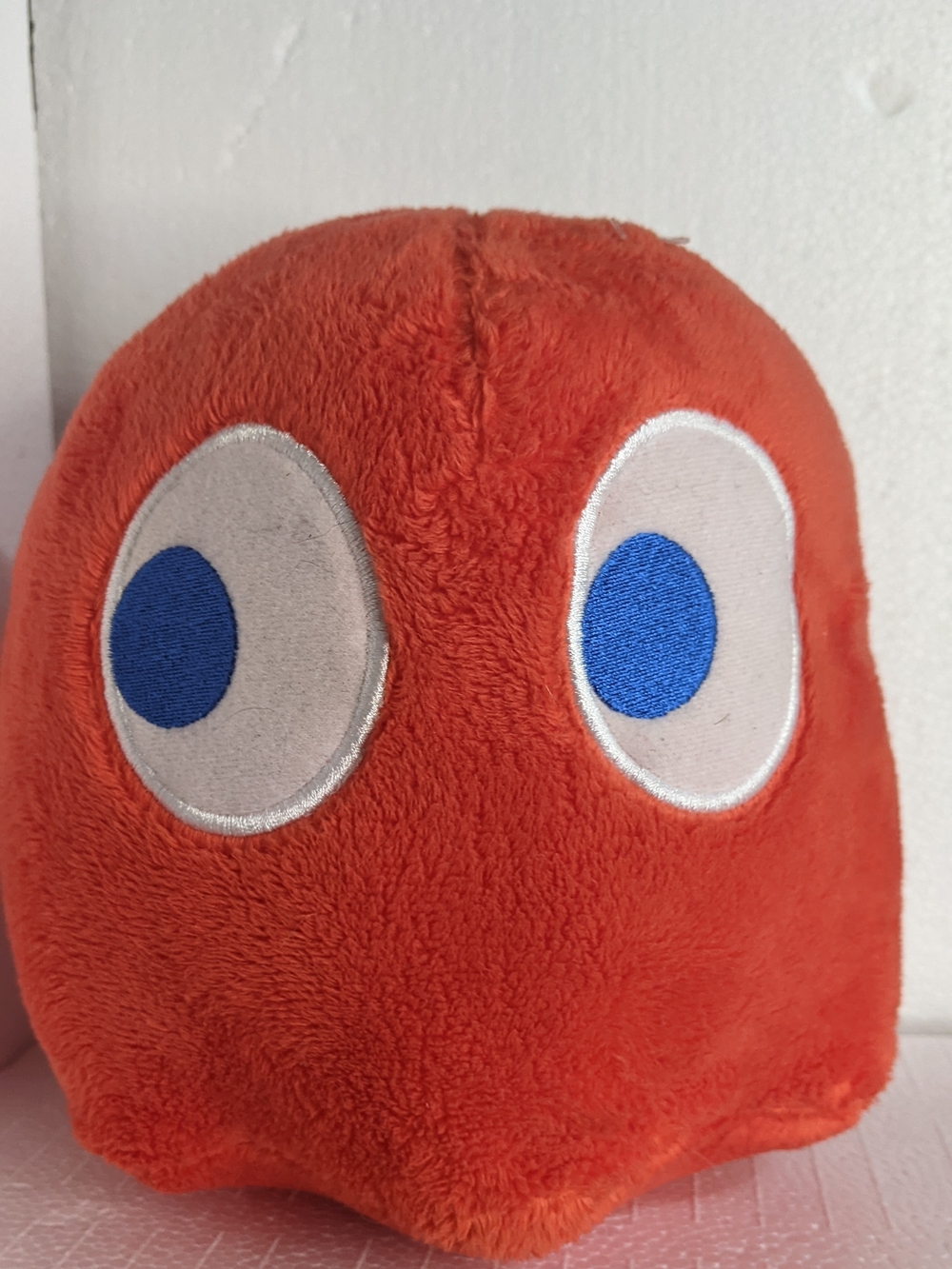 Pac-Man BLINKY Ghost Plush Toy in Bright Red with Blue Eyes